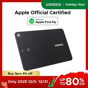 UGREEN FineTrack Slim Smart Finder Compatible with Apple Find My (iOS Only), Wallet Finder, IP68 Waterproof Rechargeable Bluetooth Tracker Card-Button Device Magnetic,TikTokShopBlackFriday ,TikTokShopHolidayHaul