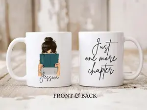Personalized Book Lover Mug: Just One More Chapter Ceramic Mug