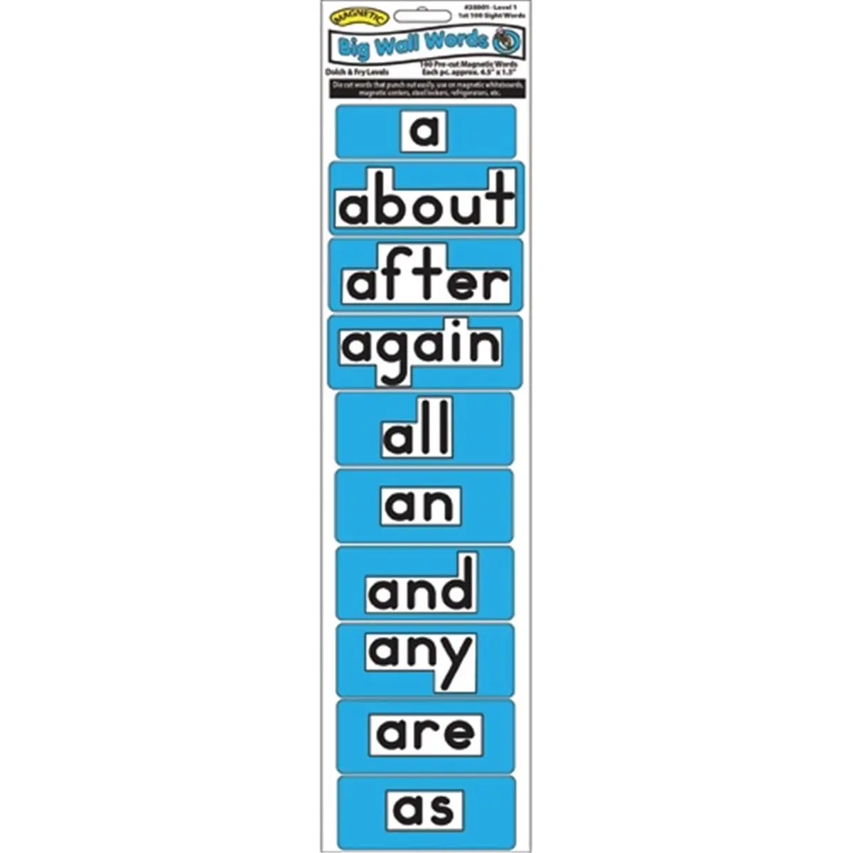 Ashley Productions Magnetic Big Wall 1st 100 Words Level 1 Learning Materials for Creating a Word Wall, Classroom Teaching Supplies (Office Stationery for School Use)