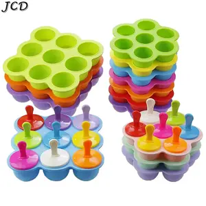 JCD 4/7Holes DIY Ice Cream Pops Silicone Mold Ice Cream Ball Maker Popsicles Molds Baby Fruit Shake Home Kitchen Accessories