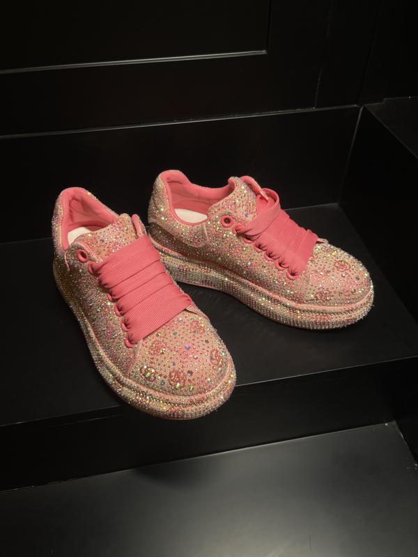 Rhinestone 2025 Spring New Fashion CasualWomenSneakers Pink Trainer Training Running Footwear forGirlsand Athletic Use summer shoes Shiny women's shoesoncloud women's shoes casual shoes full of diamondtrendlow-top shoes versatile Women Running