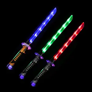 3 PC Ninja LED Light Up Sword 26 Inch Motion Activated Toy Sword with Clang Sound for Halloween & Costume Parties