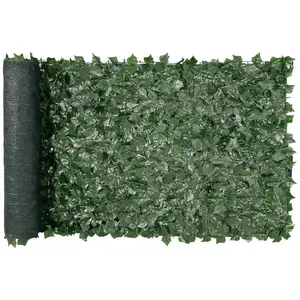 fathersdaygift VEVOR Ivy Privacy Fence, 39x 98 in Artificial Green Wall Screen, Greenery Ivy Fence with Mesh Cloth Backing and Strengthened Joint, Faux Hedges Vine Leaf Decoration for Outdoor Garden, Yard, Balcony