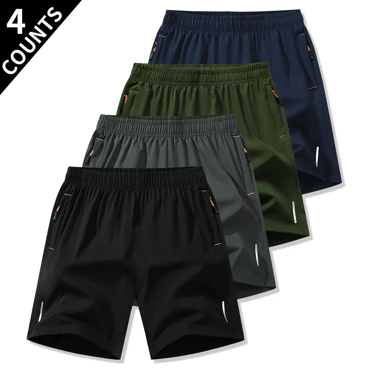 4Pcs-Black + Gray + Army Green + Navy Blue