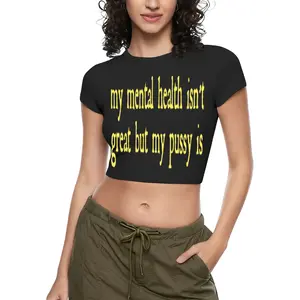Custom Crop Top Customized Shirts for Women Funny Personalized Summer Shirts Black M CWE0316WE1028