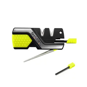 SHARPAL 101N-G 6-In-1 Pocket Knife Sharpener Pocket Knife Sharpener Survival Camping Tool, Green
