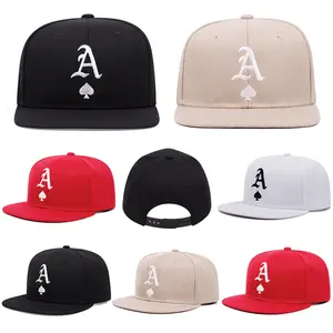 A-letter Embroidery Men Baseball Cap Hip Hop Snapback Cap Flat Brim Hat Fashionable Sun Visor Cap For Women