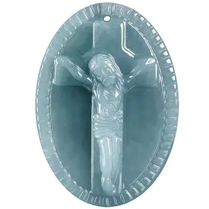 Natural Jade Jesus Crucifix Pendant – Unisex Jewelry for Men & Women Symbolizing Faith, Peace, & Prosperity  Elegant Spiritual Accessory for Daily Wear & Special Occasions