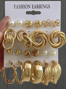 Fashionable Simple Unique Earring Set, Imitation Pearl Design, Trendy Earrings for Women, Daily Retirement Party Wedding Dating Wear, High Quality Earrings, Trendy Jewelry, Casual Trendy Jewelry