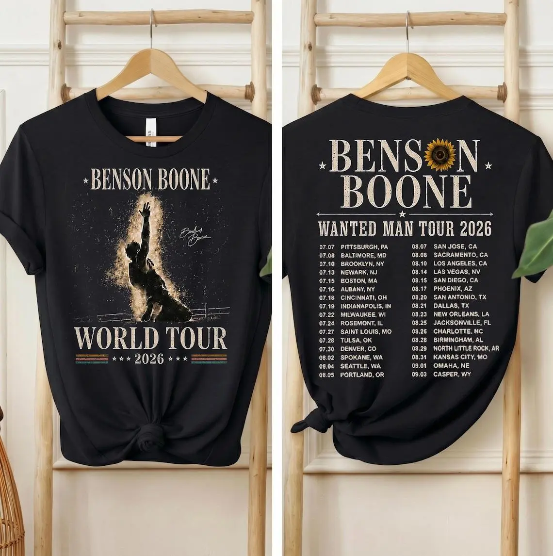 Wanted Man Tour 2026 Shirt, Benson Boone Concert Tee, World Tour T-Shirt, Vintage Music Shirt, Fan Gift - scs18561