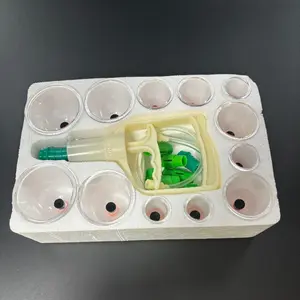 12pcs Professional Cupping Treatment Set with Pump - Hijama Massage Kit in 6 Unique Jar Shapes, Including 1 Manual and 1 Extension Tube, Gift Boxed, Mother's Day Gift