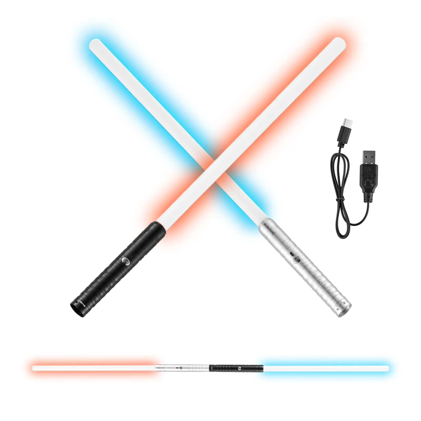 VEVOR Lightsaber,  2 Pack Dueling Light Saber with 7 RGB Colors, 4 Sound Modes and Realistic Handle, Rechargeable Swords Saber for Adults and Kids, Christmas Day, Halloween Cosplay, Birthday