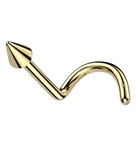 Gold PVD Spike Titanium Nose Screw