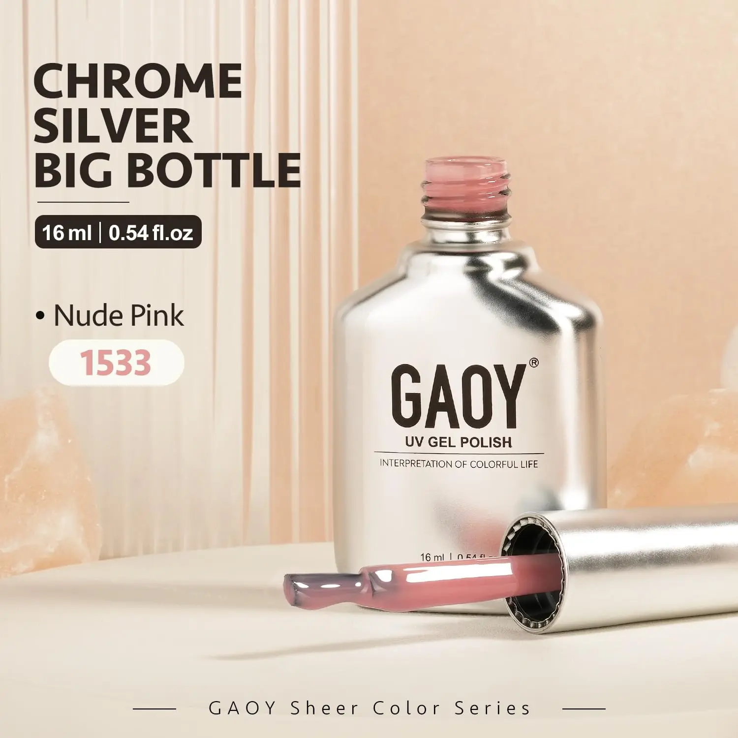 GAOY Curing Sheer Nude Jelly Gel Polish 16ml Transparent Natural Nail Color
