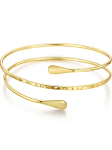 Punk Style Hollow Out Arm Ring, Multi-Layer Spiral Design, Metal Material, Simple and Elegant, Perfect for Party Wear