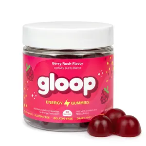 Gloop Energy Gummies - B12 Methylcobalamin Energy Complex for Clean Focus & Natural Energy - No Caffeine, No Sugar Crash - Vegan, Gluten-Free, Gelatin-Free, Dairy-Free