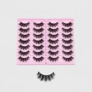 10Pairs Of 5D Fluffy, Slim, Thick, Curling, 3D Natural False Eyelashes, Cosmetic False Lashes, Suitable For Holiday Parties, Christmas, Cat Eye, Cosplay, Manga, DIY & Various Occasions