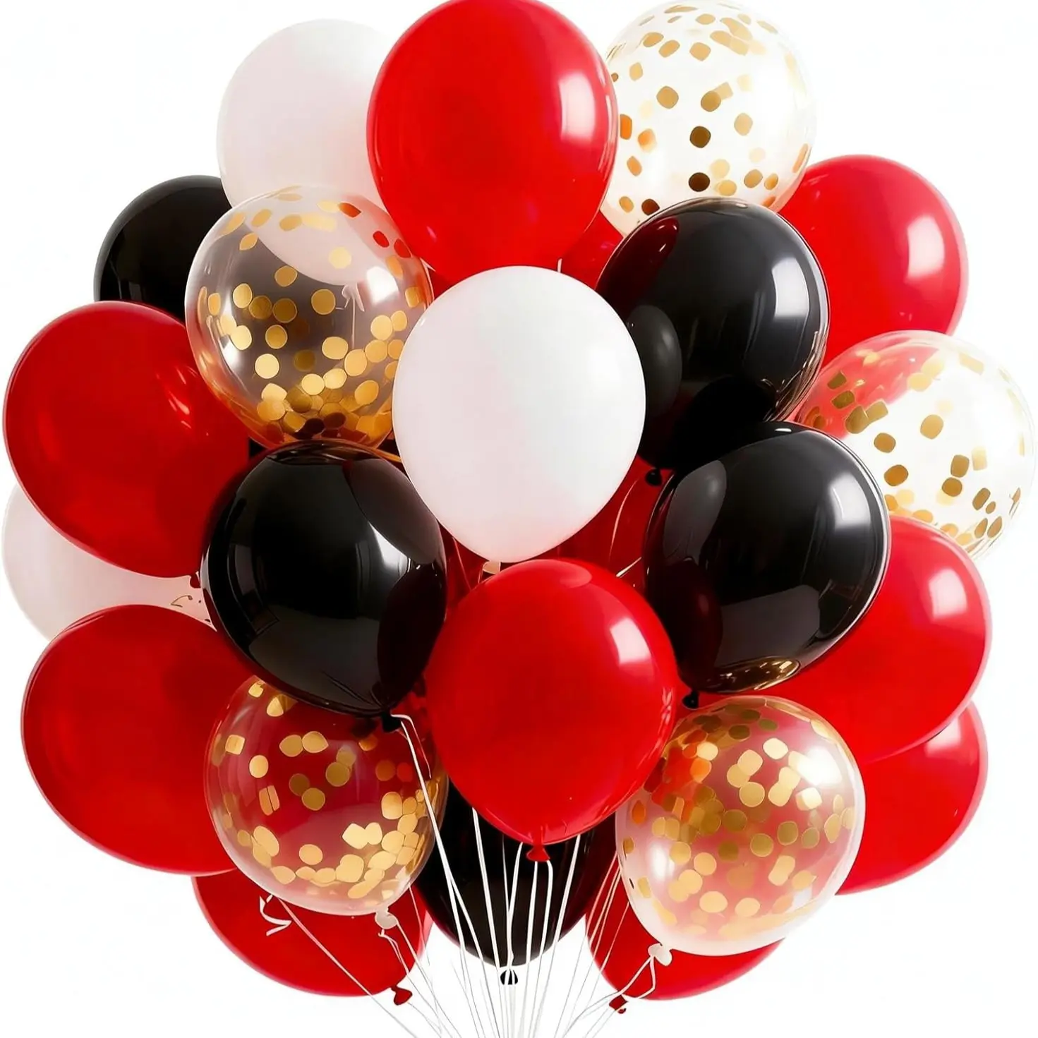 Red and Black Balloons 66pcs 12 Inch Matte Black Red White Confetti Balloons for Graduation Men Birthday Wedding Anniversary Bachelorette Racing Car Casino Retirement Party Decorations Balloon Set Balloon Party Supplies