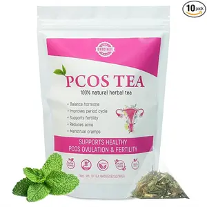 Laicuherb PCOS Spearmint Tea, for Women Hormone Balance & Promote Relaxation and Helps with Hirsutism and Acne, 10 Tea Bags Organic Spearmint Tea for Healthy Ovulation and Fertility