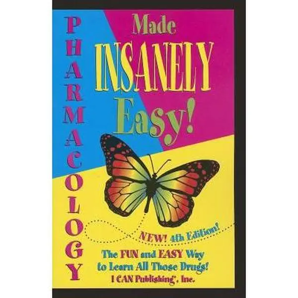 Used Pharmacology Made Insanely Easy Paperback Book by Loretta Manning - English, Medical Pharmacology Guide for Faculty, Students, Drugs Reference, 1.46 Pounds