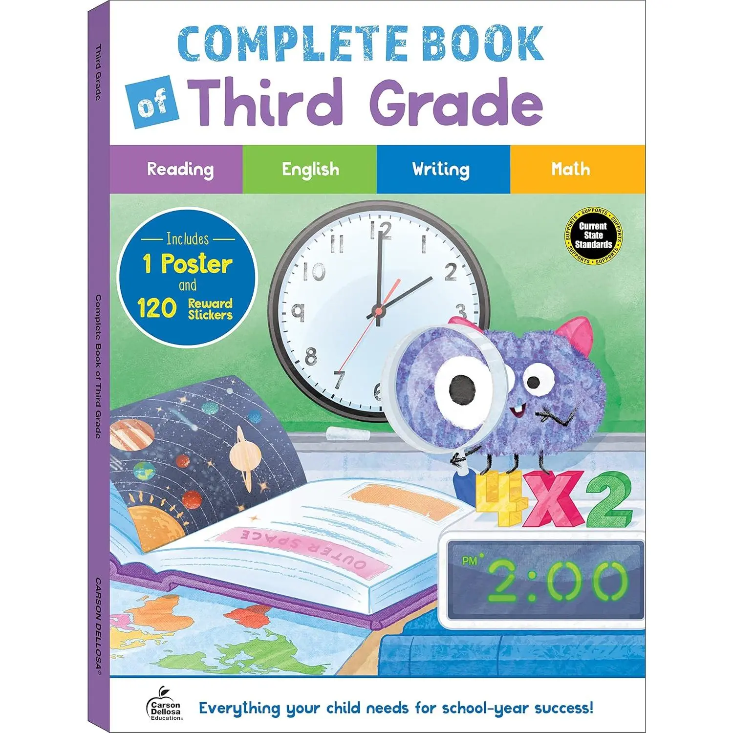 Carson Dellosa Complete Book of Third Grade Workbook, Reading Comprehension, Math, Language Arts, and Writing Practice, Classroom or Homeschool Curriculum - Paperback