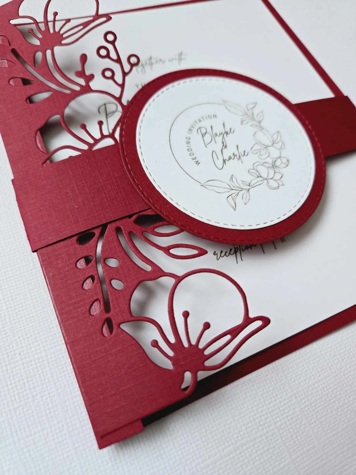 A set 10 pieces of Customized beautiful unique Classy handmade Wedding Invitations, Elegant Invitation with Envelopes