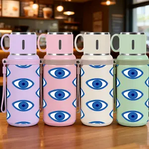 1pc 20oz Stainless Steel Tumbler with Blue Evil Eye Print, Suitable for Sports, Fitness, Outdoor Travel Outdoor Durable Large Capacity Hiking Stainless Steel Cup Suitable for gifts for friends, colleagues and r