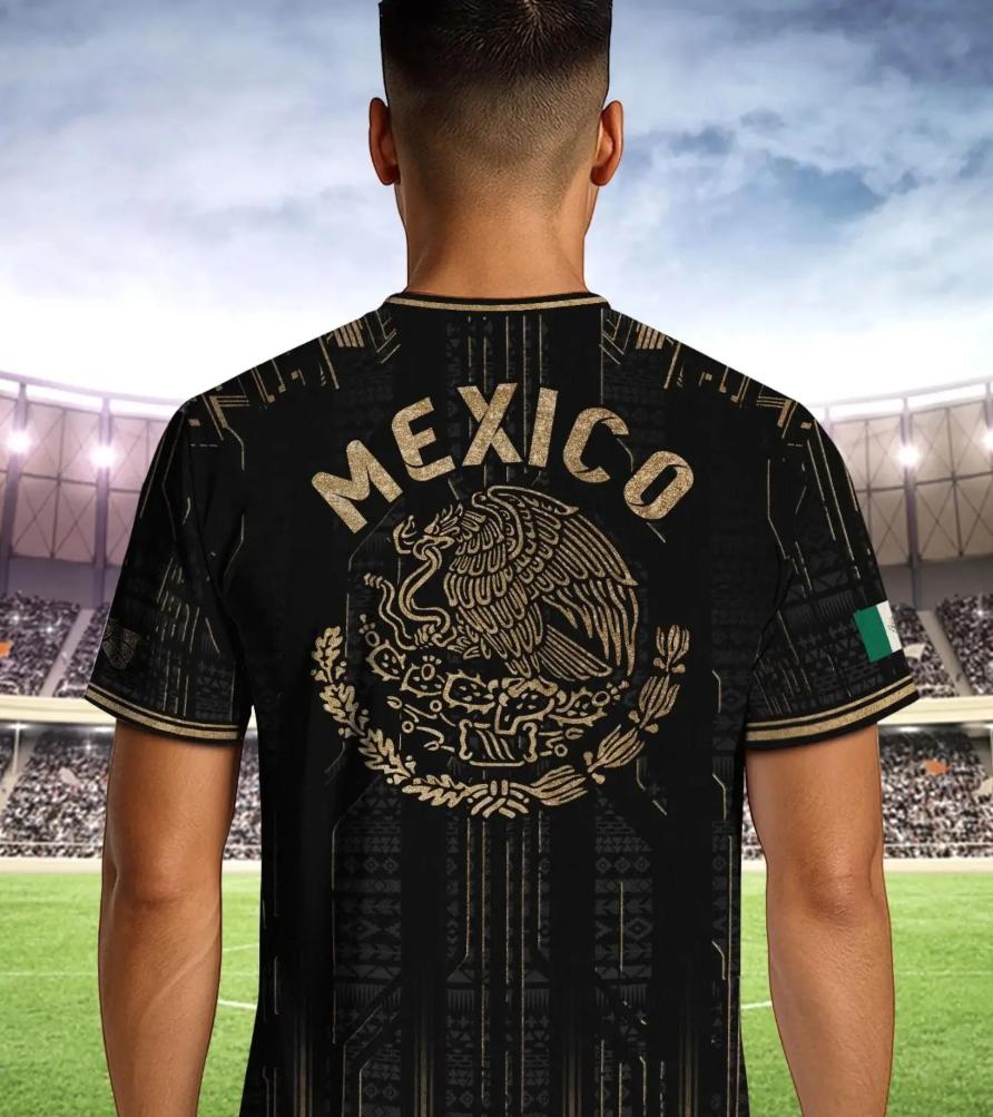 Men's Mexican Aztec football T-shirt, football uniform, breathable fast drying sports fabric, casual slim fit long sleeves, are the perfect gift for fans and players, unisex jerseys for men and women
