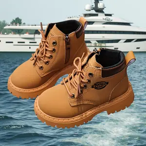 Girls' & Boys' Brown -like Boots with Zipper Closure - All-Season Outdoor Boots with Arch Support, Cushioned Insole & TPR Sole - Perfect School, Weddings, Halloween - Elegant & Comfortable Boots Infants & Toddlers, School Footwear