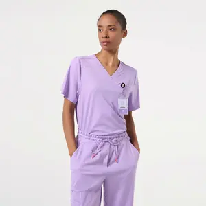 Zenir | Women's ZenFlex Comfort Scrub Top- Lavender