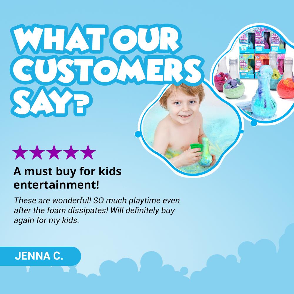 Kids Bath Bomb Potion – 6-Pack Fizzing, Foaming & Bubbling Bath Bombs for Toddlers & Kids – Colorful, Erupting Bath Toy Set for Interactive Tub Time Fun – Non-Toxic, Kid-Safe Ingredients – Sensory Play & STEM-Inspired Bath Experience Kids Bath Bomb Potion – 6-Pack Fizzing, Foaming & Bubbling Bath Bombs for Toddlers & Kids – Colorful, Erupting Bath Toy Set for Interactive Tub Time Fun – Non-Toxic, Kid-Safe Ingredients – Sensory Play & STEM-Inspired Bath Experience