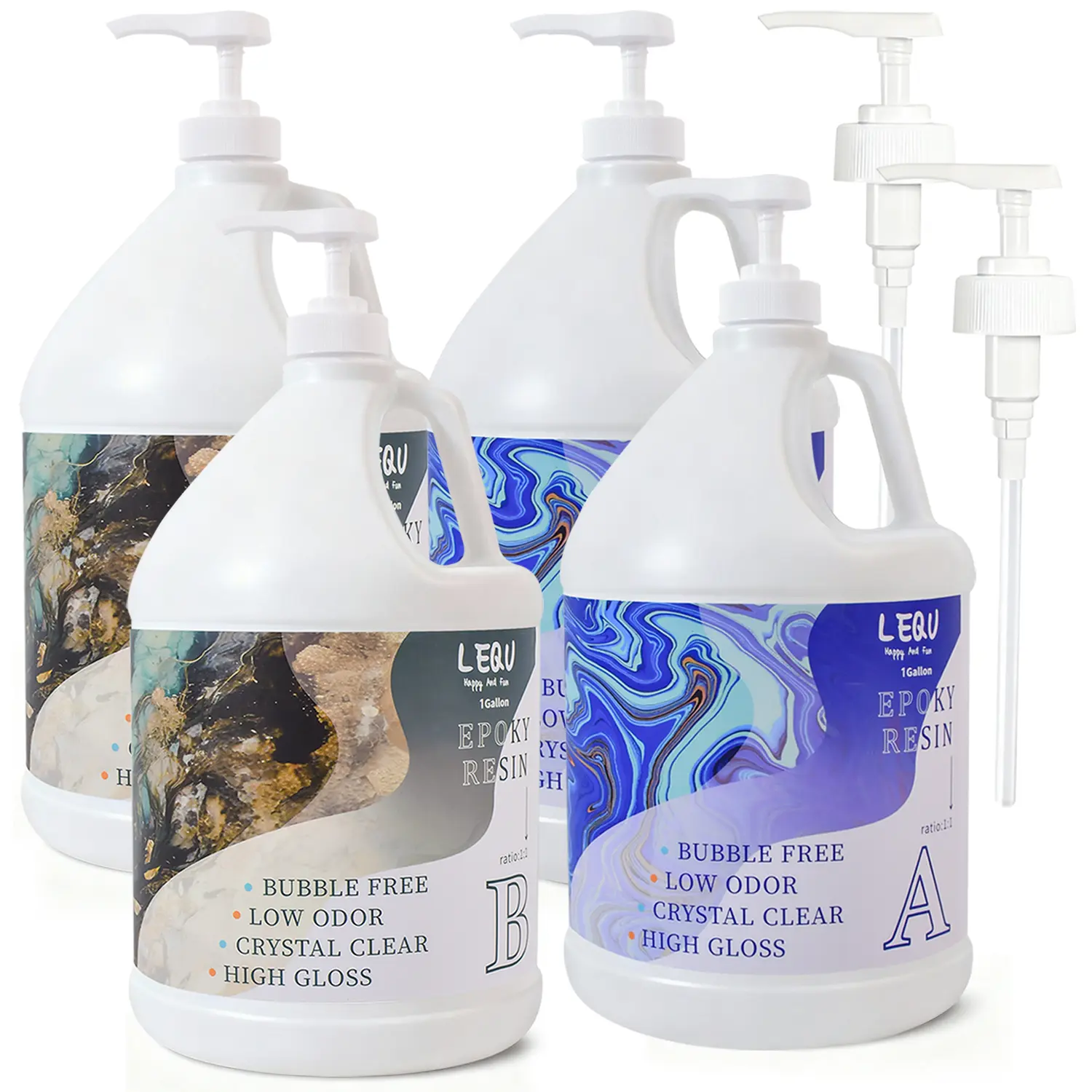 2-Gallon Ultra-Clear Epoxy Resin Kit—Bubble-free, yellowing-resistant, and self-leveling; ideal for coatings, casting, countertops, and river tables. This fast-curing two-part epoxy is perfect for resin molds and crafts (1 gallon of  A + 1 gallon of B,sum