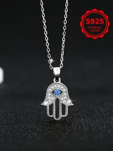 S925 Sterling Silver Evil Eye Pendant Necklace, Luxury Zircon Inlaid Clavicle Chain, Whimsical Necklace, Perfect Gift for Women All Seasons