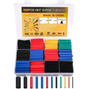 900 count Wire Heat Shrink Tubing Kit, Industrial Heat-Shrink Tubing for Wires, 2:1 Marine Grade Heat Shrink Wrap,  Large Electrical  Heat Shrink Tape,12 Sizes 6Colored Assorted,