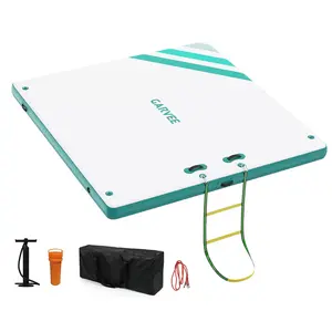 [FLASH SALE] Garvee 6x5ft Inflatable Floating Dock - 800 lbs Capacity Marine-Grade PVC Party Mat for 3-5 People, Non-Slip Floating Platform for Lakes, Pools & Boats
