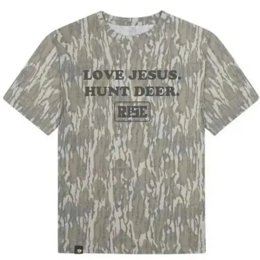 Love Jesus Hunt Turkey T-Shirt Mossy Oak Bottomland Camo, Faith & Hunting Design Outdoor, Gift For Him Her