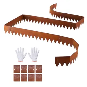 VEVOR Corten Steel Landscape Edging, 6-Pack 40 x 6 Inch Metal Edging for Landscaping with 8 Connecting Plates, Bendable Metal Garden Edge Border for Flower Bed, Yard Pathway, Rust