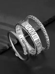 Fashion Men's Bracelet Set, Stainless Steel, Non-Fading, Perfect Gift for Boyfriend Birthday, Father's Day Gift for Dad