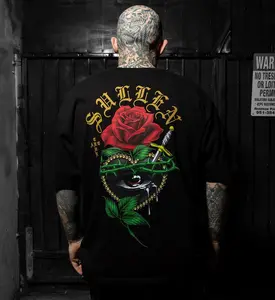 Sullen Clothing Betrayal "1 TON" Oversized Tee with Classic Tattoo Artwork Framed by Thorns & Saturated Color 7.2 oz Heavyweight Cotton Custom Relaxed Fit