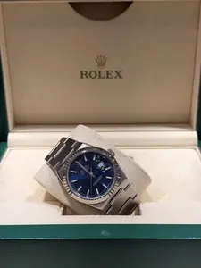 Rolex Datejust Oyterquartz 36 mm Blue Dial Stainless Steel Watch