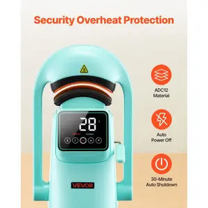 VEVOR Auto Hat Heat Press Machine, with 2pcs Interchangeable Platens, Automatic Open and Release, Touchscreen for Precise Time and Temperature Control, Heat Transfer Printing for Caps, Hats, Pink