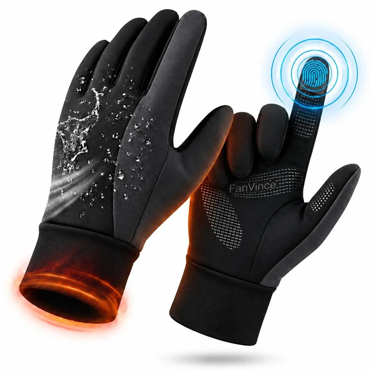 Winter Running Gloves for Men Women, Touchscreen Warm for Cycling,Driving,Hiking,Snow Ski,Gym - Windproof Water Resistant Non-Slip Lightweight Thermal Gift Daily Wear in Cold Weather Outdoor