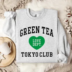 Green Tea Tokyo Club Sweatshirt Crewneck, Green Tea Sweatshirt, Matcha Sweatshirt, Green Tea Matcha Gift, Green Tea Matcha Lover Crewneck