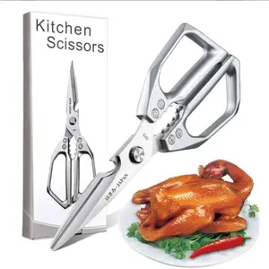 Stainless Steel Kitchen Scissors, Heavy Duty Scissor, Sharp Silver Color Meat Shears, Dishwasher Safe, Poultry Shears, Japanese Cooking Scissors