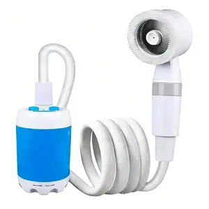 Portable Camping Shower Pump Built-in 4000mAh Rechargeable Battery Outdoor Shower Head Sprayer for Hiking Travel Car Washing & Pet Cleaning