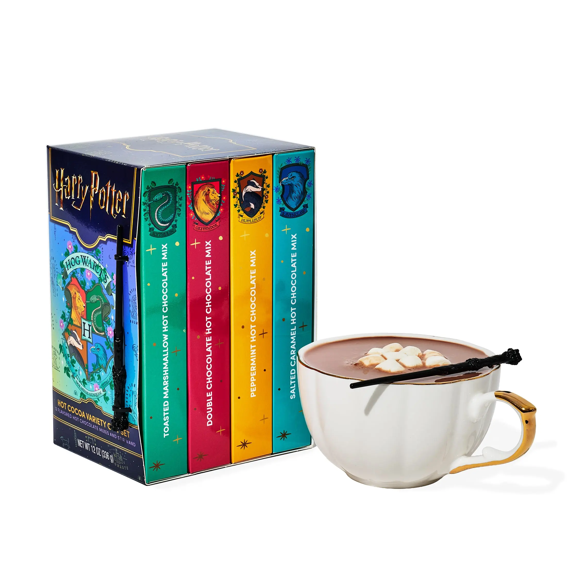 HARRY POTTER Hot Chocolate Variety Gift Set, 12 Cocoa Mixes & Stir Wand | Hot Cocoa Variety Pack, Christmas Gift, Stocking Stuffer, Harry Potter Fan Gift, Movie Night & Chocolate Lovers