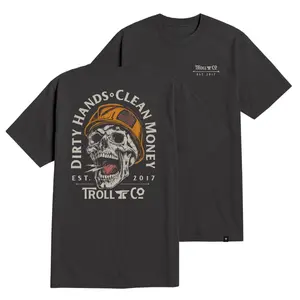 Dirty Hands Clean Money T-Shirt – Blue Collar Worker Skull Hard Hat Graphic Tee, Construction Worker Pride Shirt, Funny Labor Job Outfit