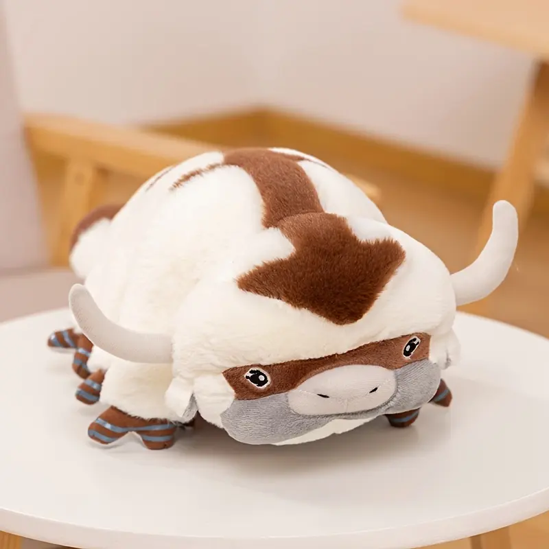 Cute Appa Cow Plush Figure - Cute Cow Design Polyester Soft Stuffed Animal, Safe for 0-3 Years, Anime-Inspired Cuddly Toy, Ideal for Home Decor & Gifting