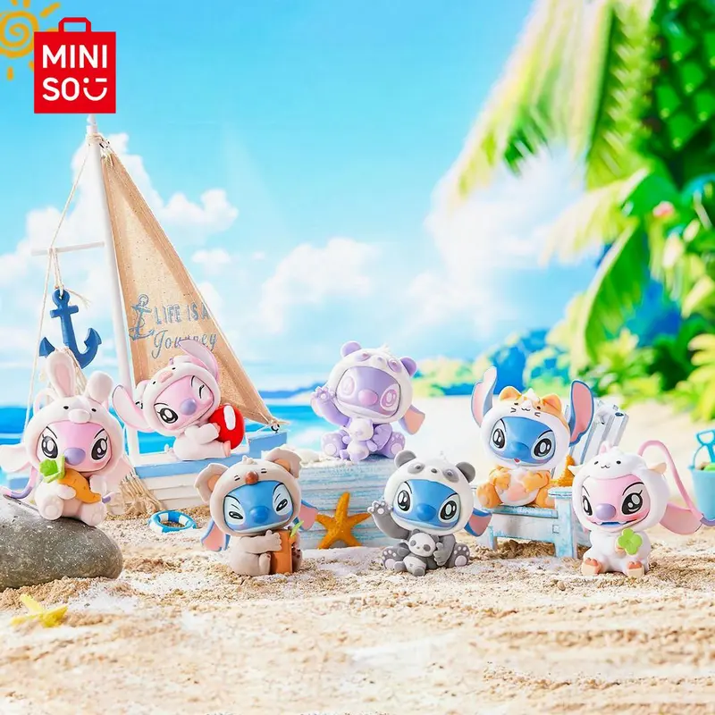 MINISO Disney Lilo & Stitch Animal Outfit Party Surprise Blind Box Figure - ABS Fine Detail Craft Blind Bag Collectible Random Styles Display Decor Toy Collector Item Ideal Birthday Gift for Stitch Fans All Ages