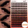 140PCS Individual Lash Clusters 200D 3D Curl 10-18mm DIY, Thick&Fluffy&Natural Volume Lashes, Voluminous False Eyelashes, Diy False Eyelashes, Reusable Eyelash Extension Kit For Home Or On-The-Go Use For Daily Life&Wedding&Travel, Eyelashes Extensions